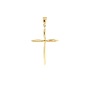 14K Gold Tapered Cross Pendant