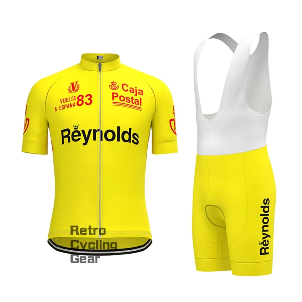 1983s yellow Reynolds Retro Short Sleeve Cycling Kits