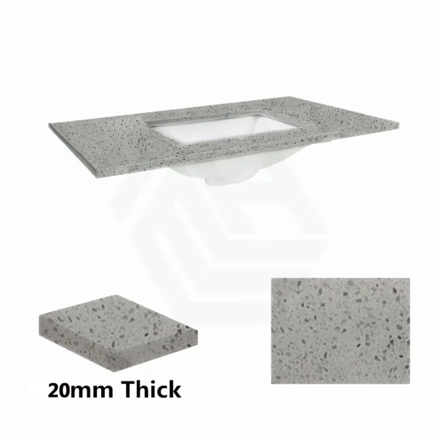 20mm Thick Grey with Speckles Stone Top with Single/Double Undermount Basins 600 750 900 1200 1500mm x460mm Width