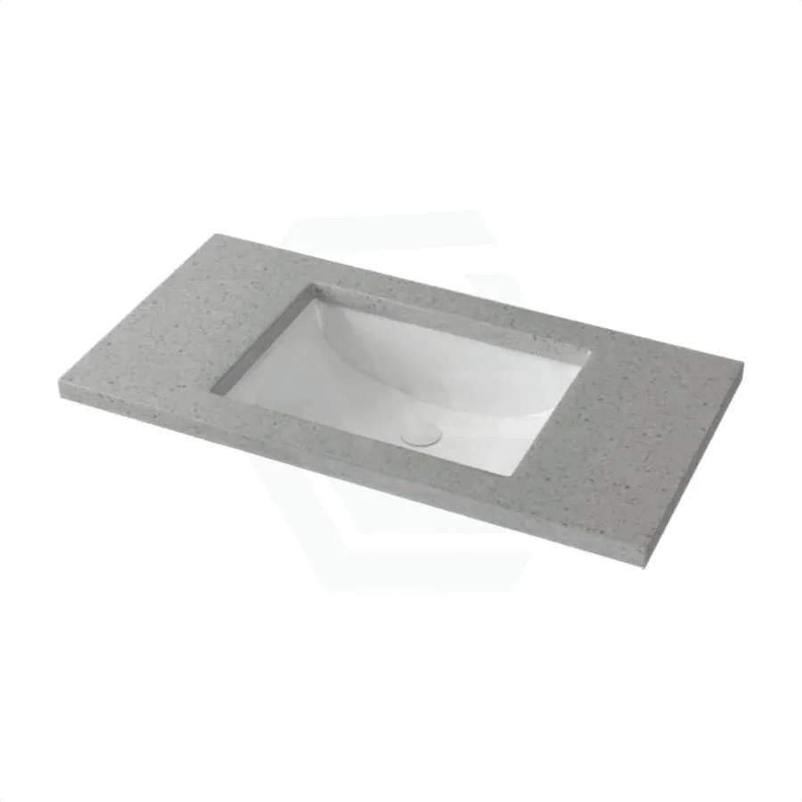 20mm Thick Grey with Speckles Stone Top with Single/Double Undermount Basins 600 750 900 1200 1500mm x460mm Width