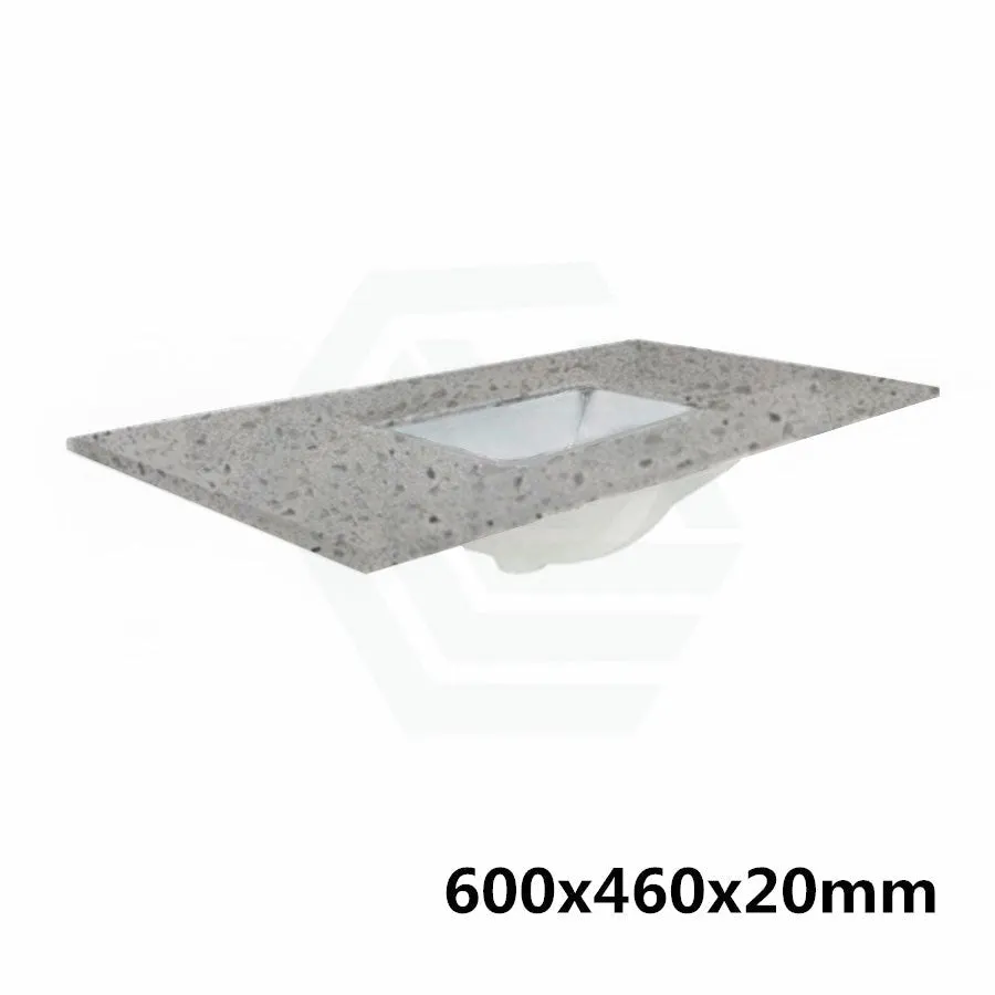 20mm Thick Grey with Speckles Stone Top with Single/Double Undermount Basins 600 750 900 1200 1500mm x460mm Width