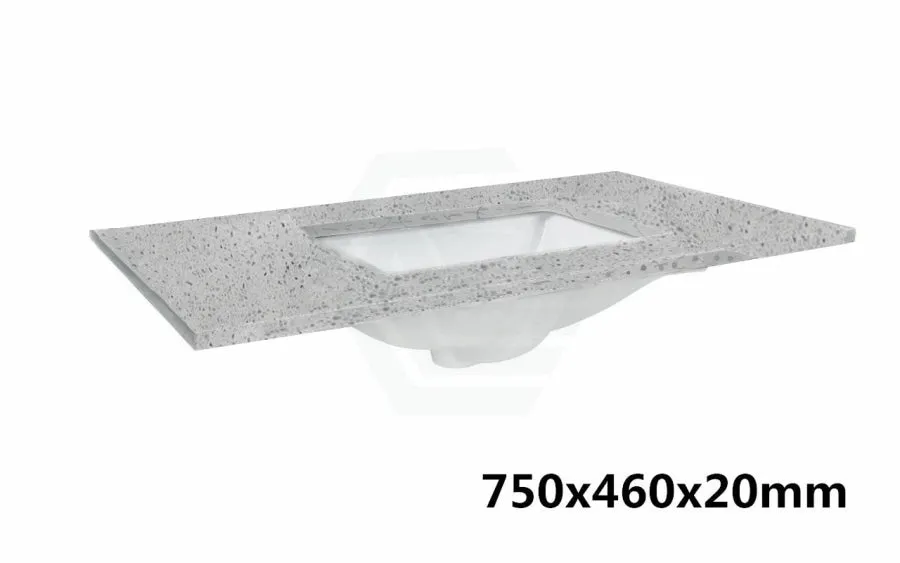 20mm Thick Grey with Speckles Stone Top with Single/Double Undermount Basins 600 750 900 1200 1500mm x460mm Width