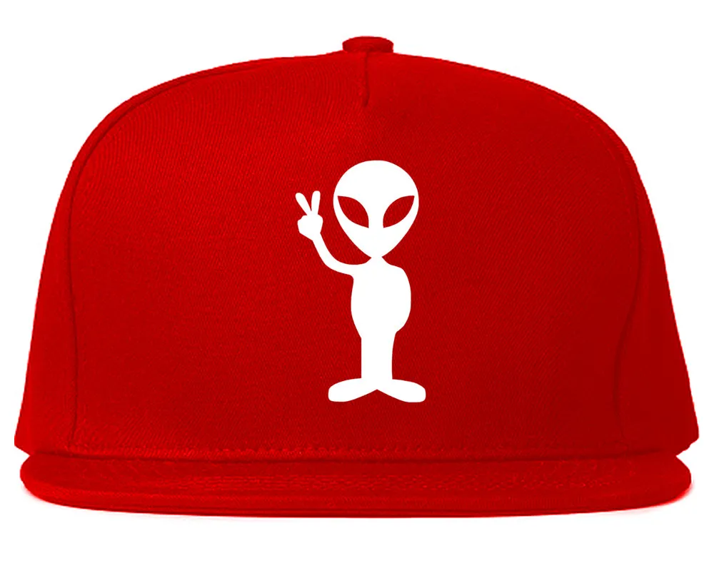 Alien Peace Sign Chest Mens Snapback Hat