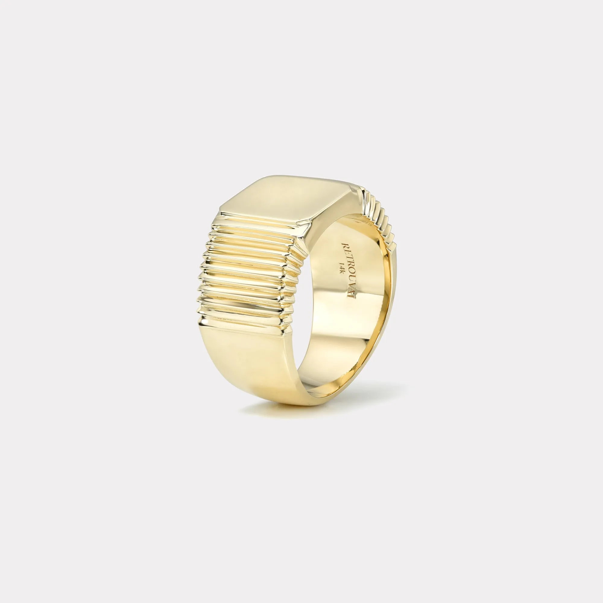 All Gold Pleated Solitaire Band