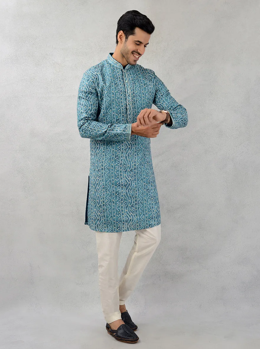 Aqua Blue Kurta Pajama | TULA