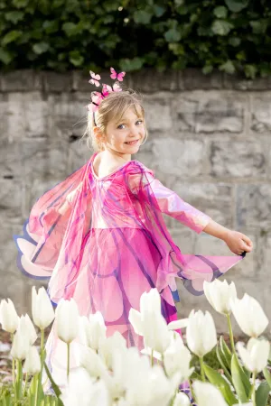 Butterfly Twirl Dress with Wings, Pink