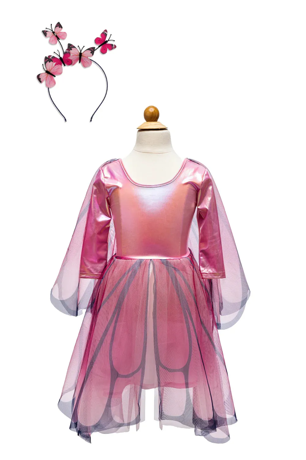 Butterfly Twirl Dress with Wings, Pink