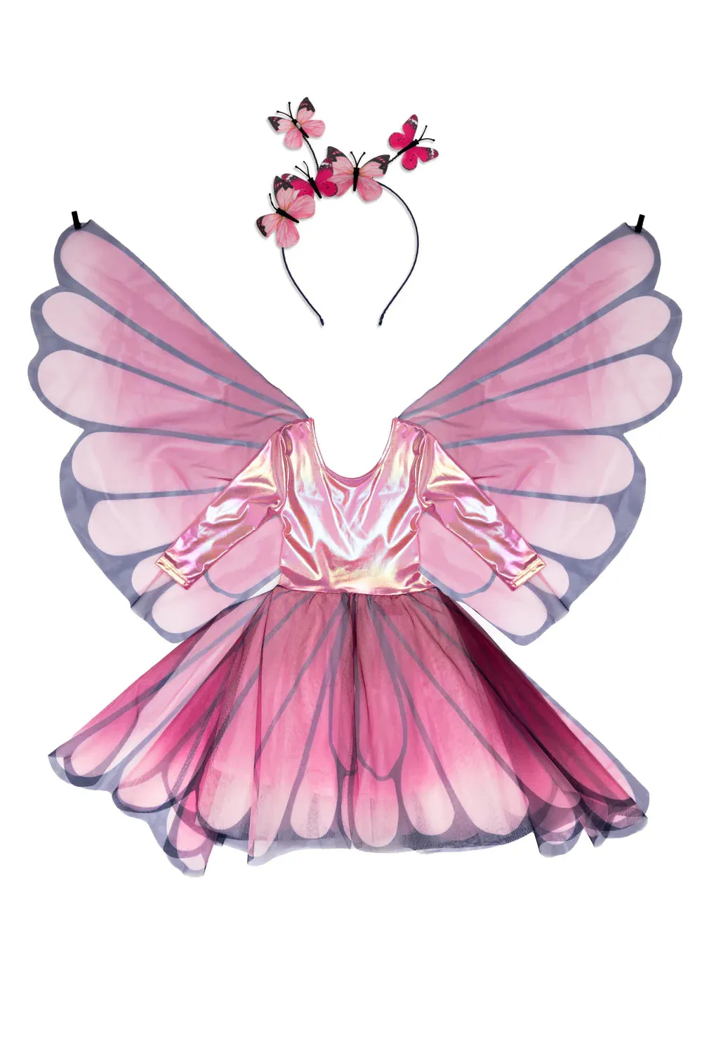 Butterfly Twirl Dress with Wings, Pink