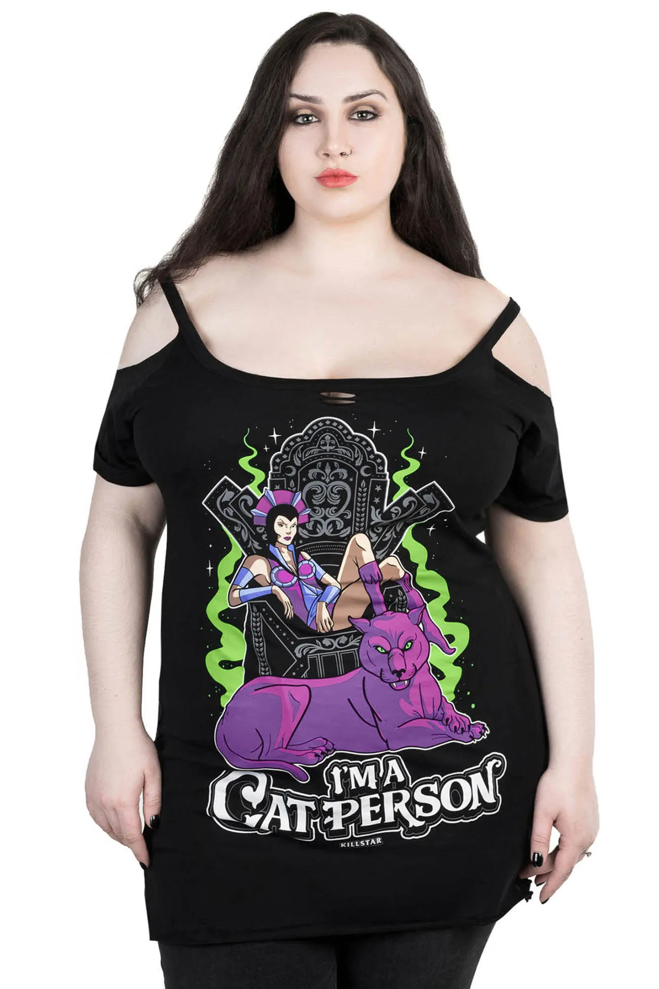 Cat Person Distress Top [PLUS]