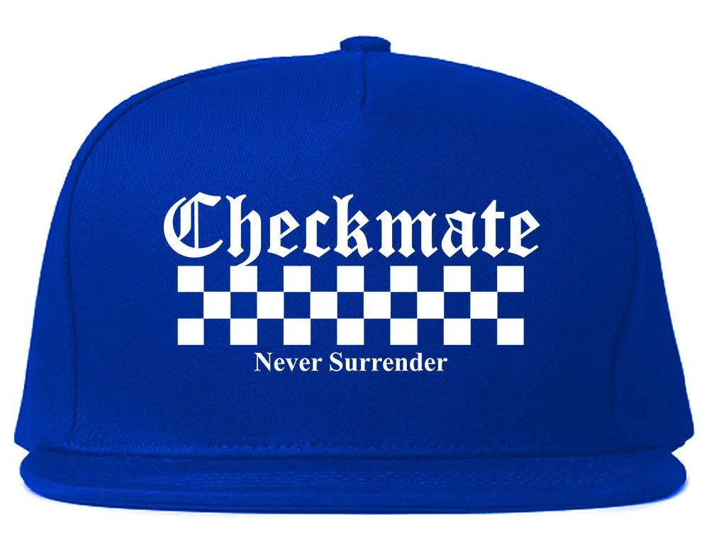 Checkmate Never Surrender Chess Mens Snapback Hat