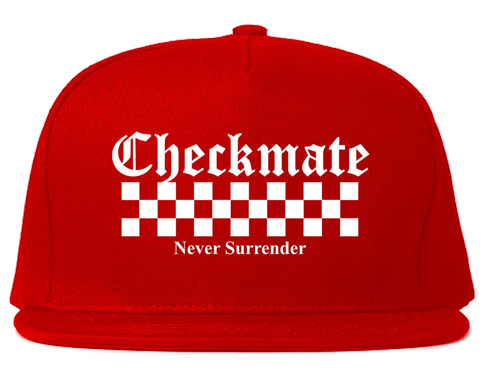 Checkmate Never Surrender Chess Mens Snapback Hat