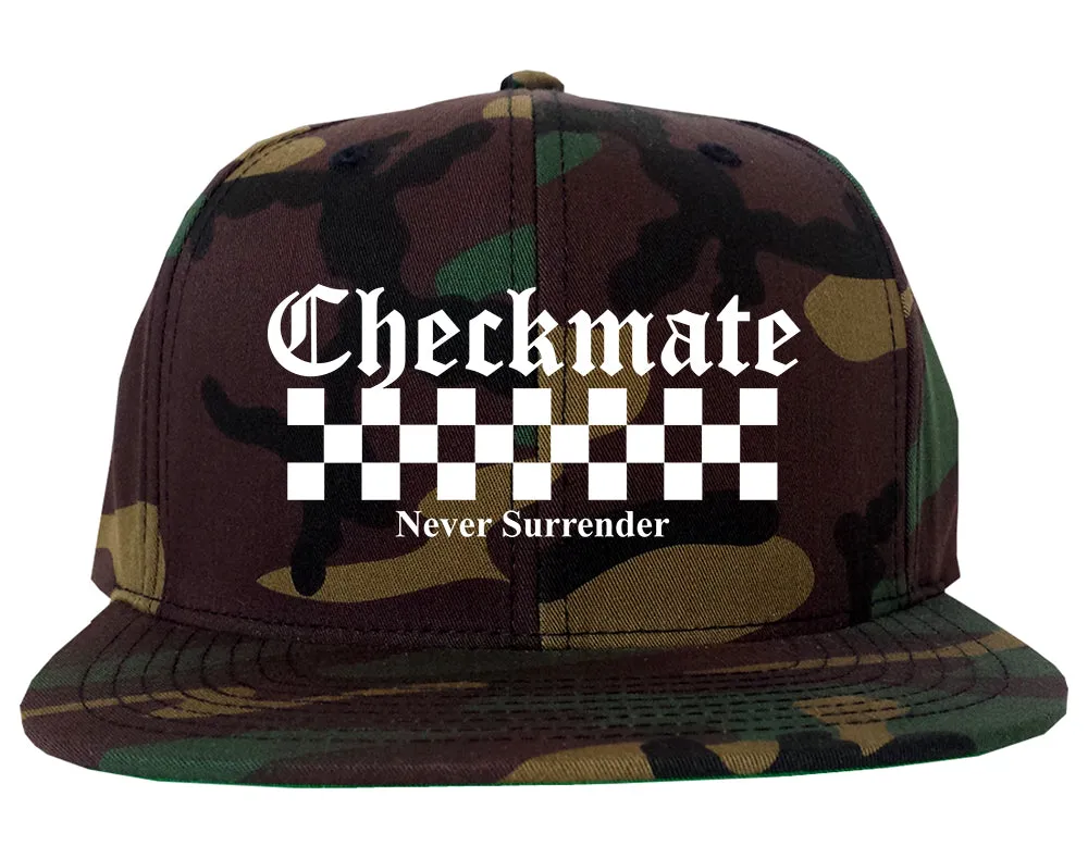 Checkmate Never Surrender Chess Mens Snapback Hat