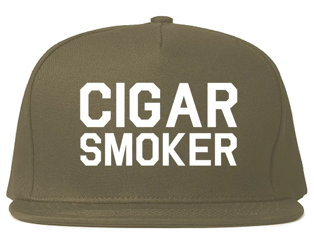 Cigar Smoker Mens Snapback Hat