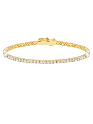 Classic Small Brilliant Tennis Bracelet Finished in 18kt Yellow Gold