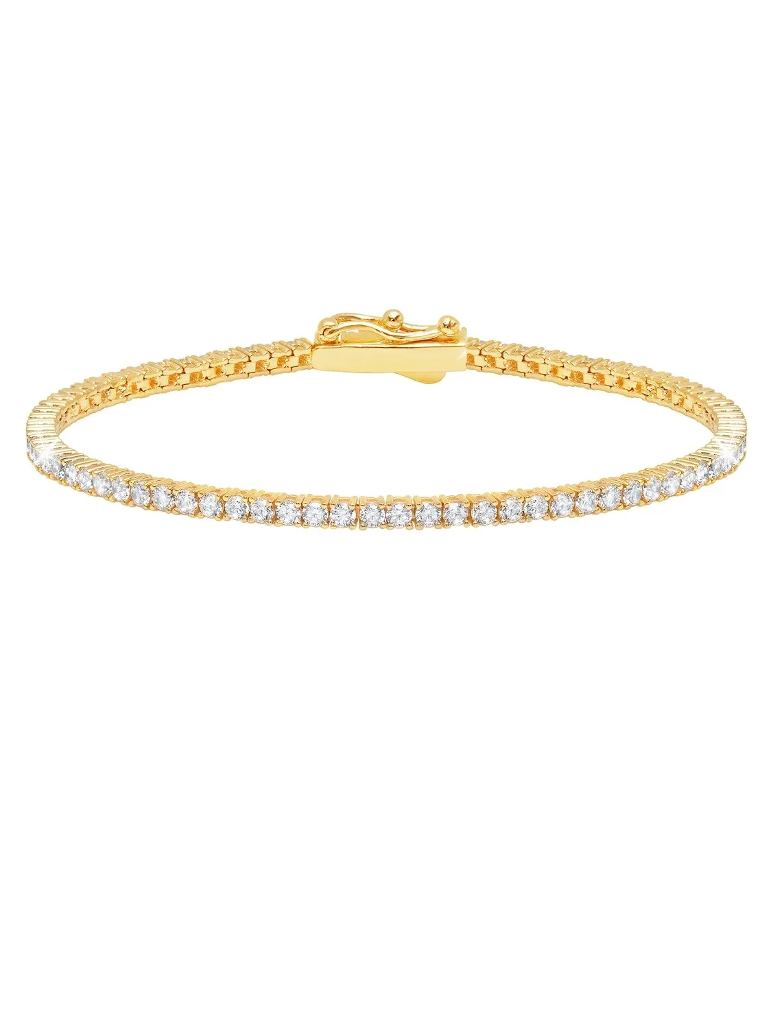 Classic Small Brilliant Tennis Bracelet Finished in 18kt Yellow Gold