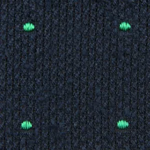 Dotted Shantung Grenadine Bespoke Tie - Navy / Green