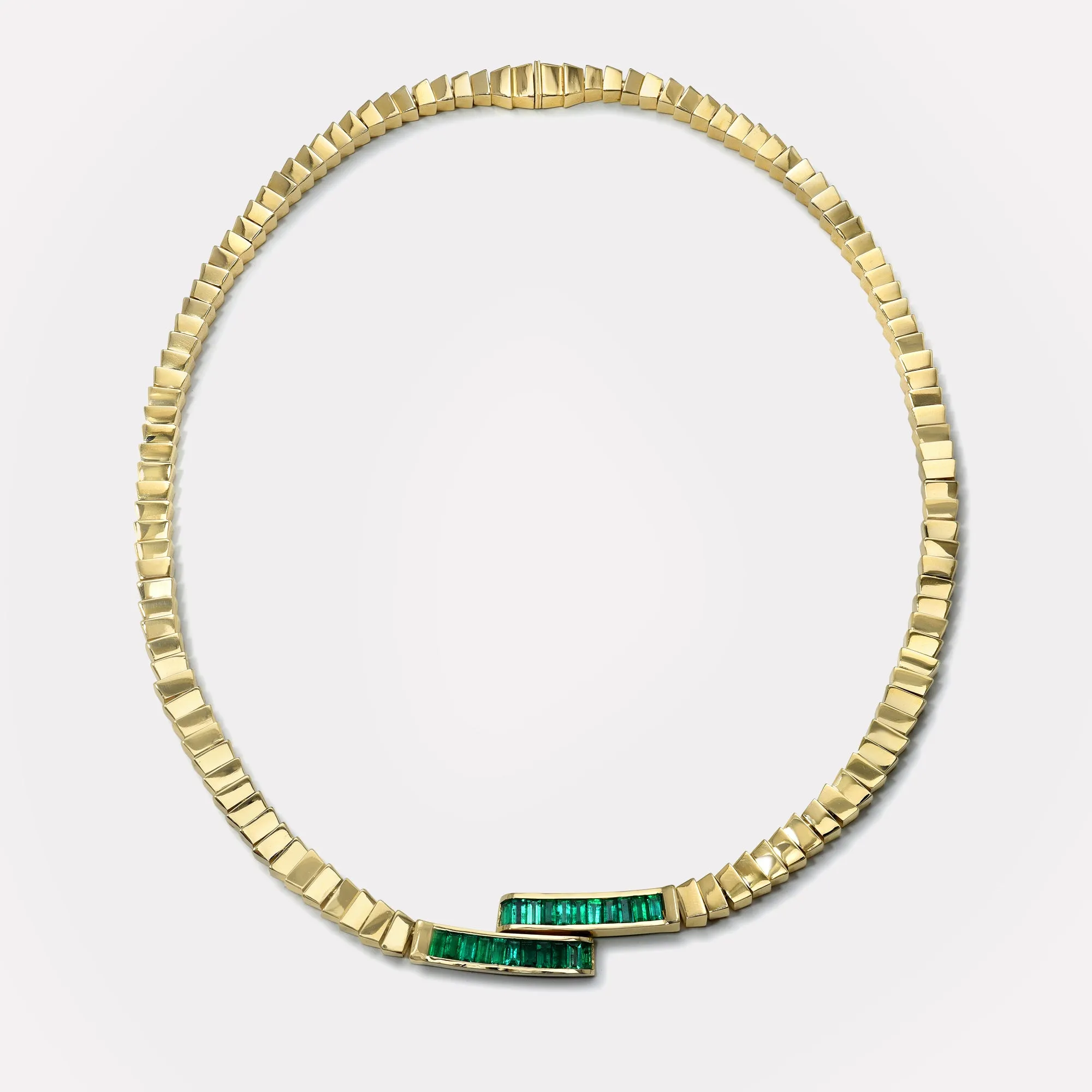 Emerald Baguette Buckle Collar