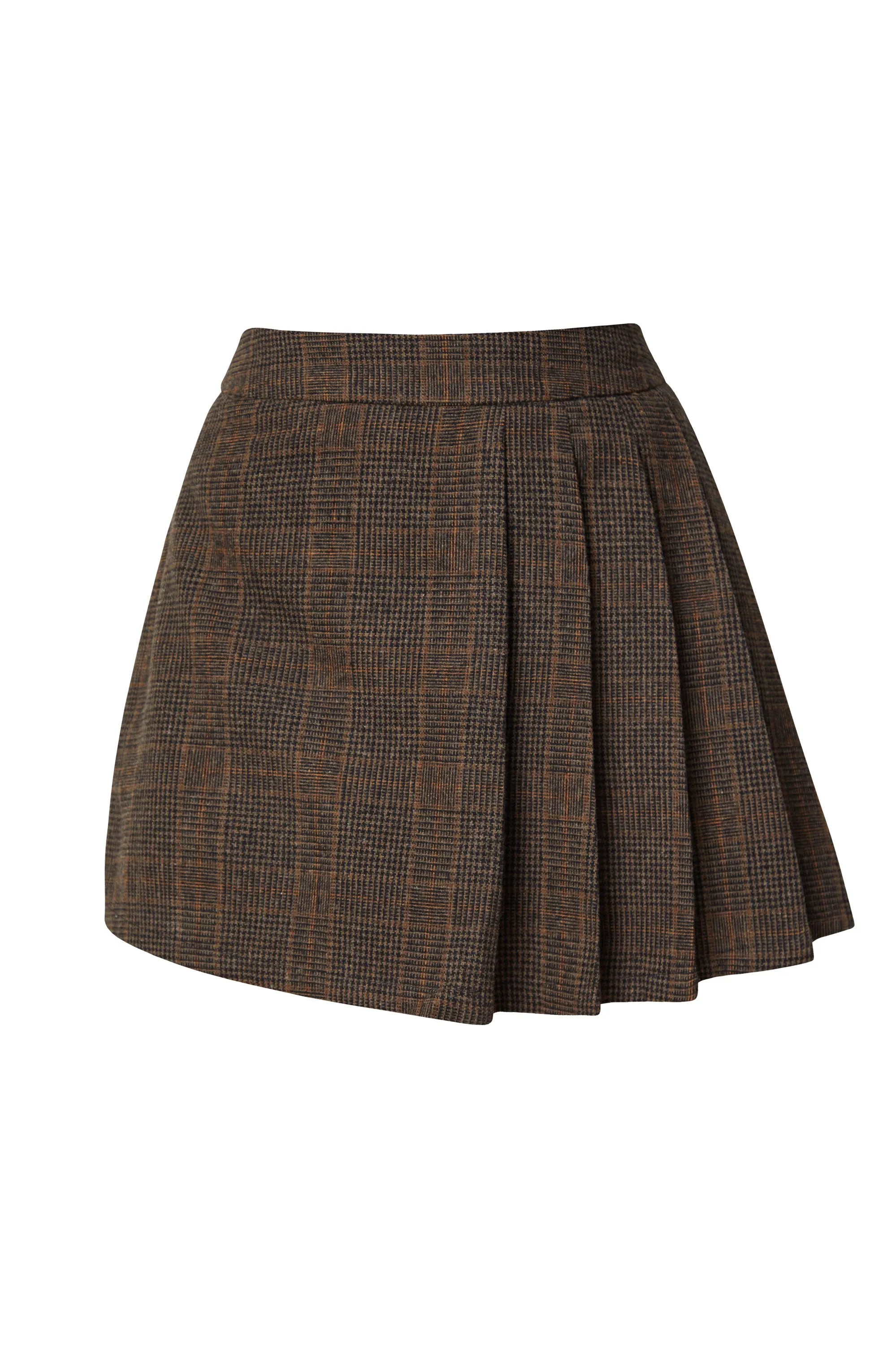 Erika Dark Mocha Pleated Skort