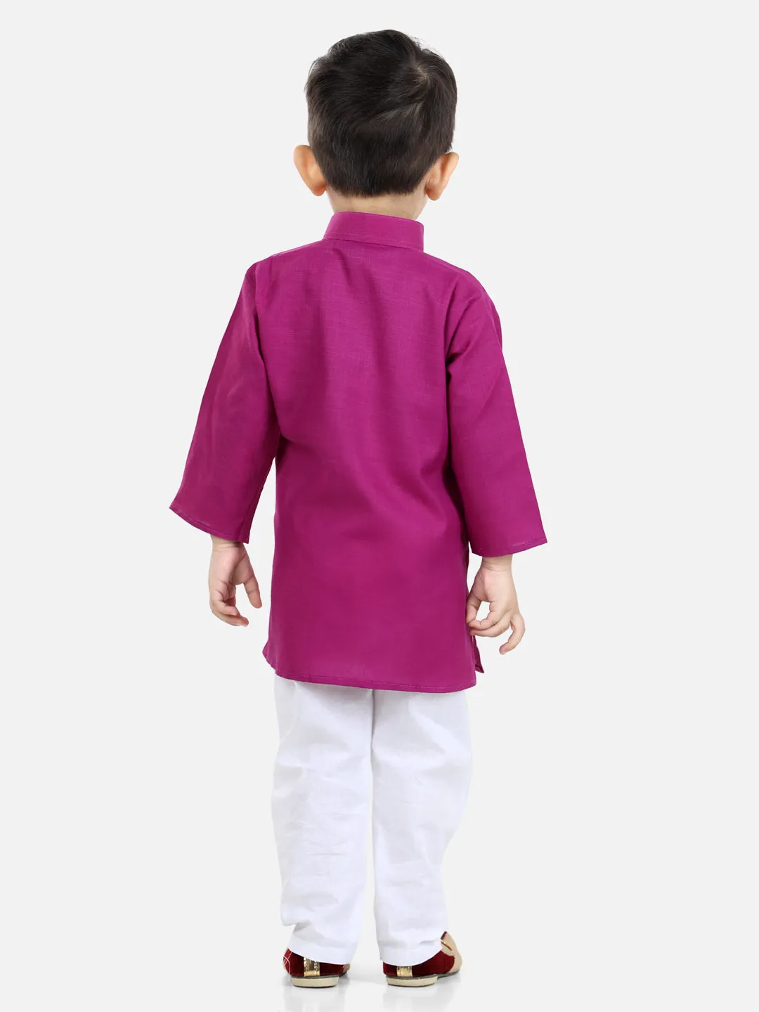 Ethnic Wear Cotton Kurta Pyjama For Boys - Purple