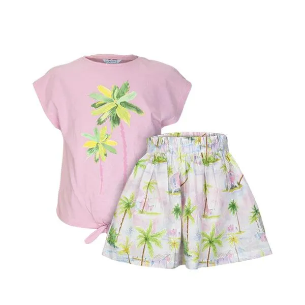 GIRLS FLORAL SKIRT SET