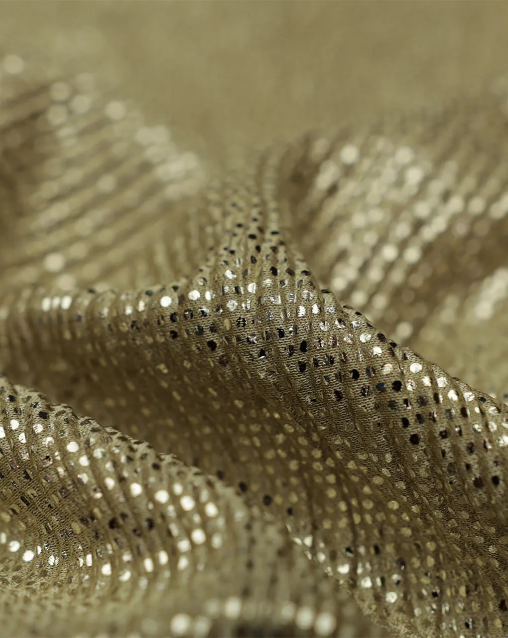 GOLDEN POLYESTER LUREX PLEATED FABRIC ( WIDTH 58 INCHES )