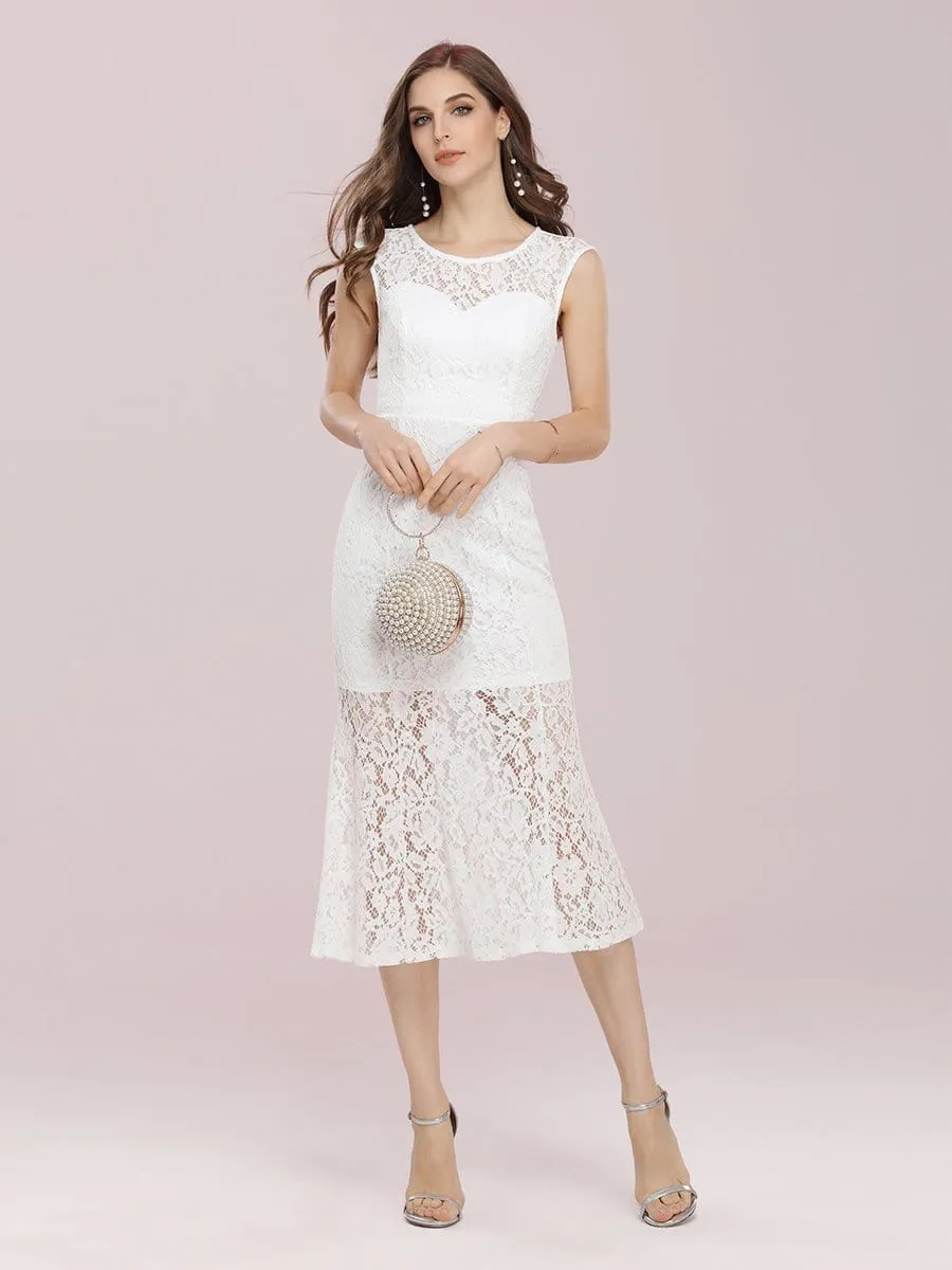 Gorgeous Round Neck Sleeveless Lace Party Dress