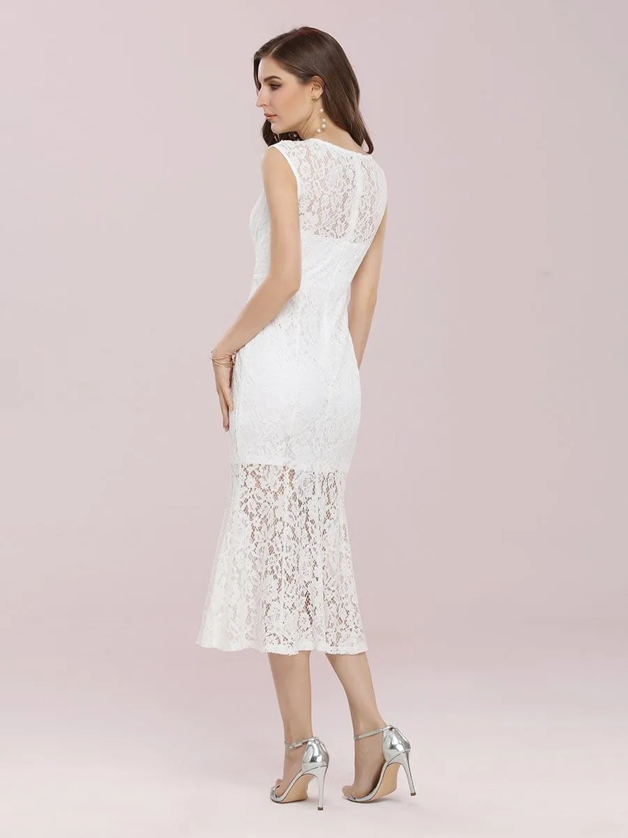 Gorgeous Round Neck Sleeveless Lace Party Dress