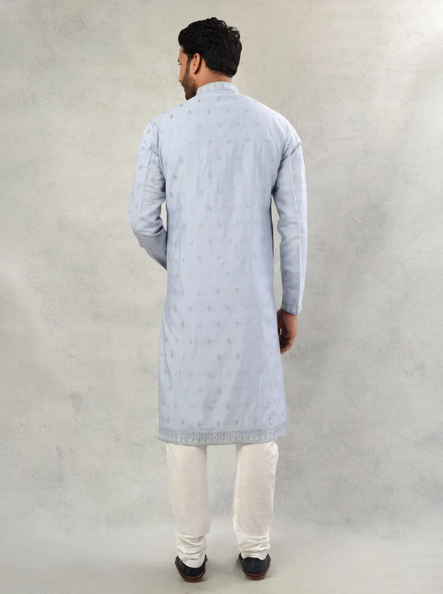 Greyish Blue Kurta Pajama | TULA