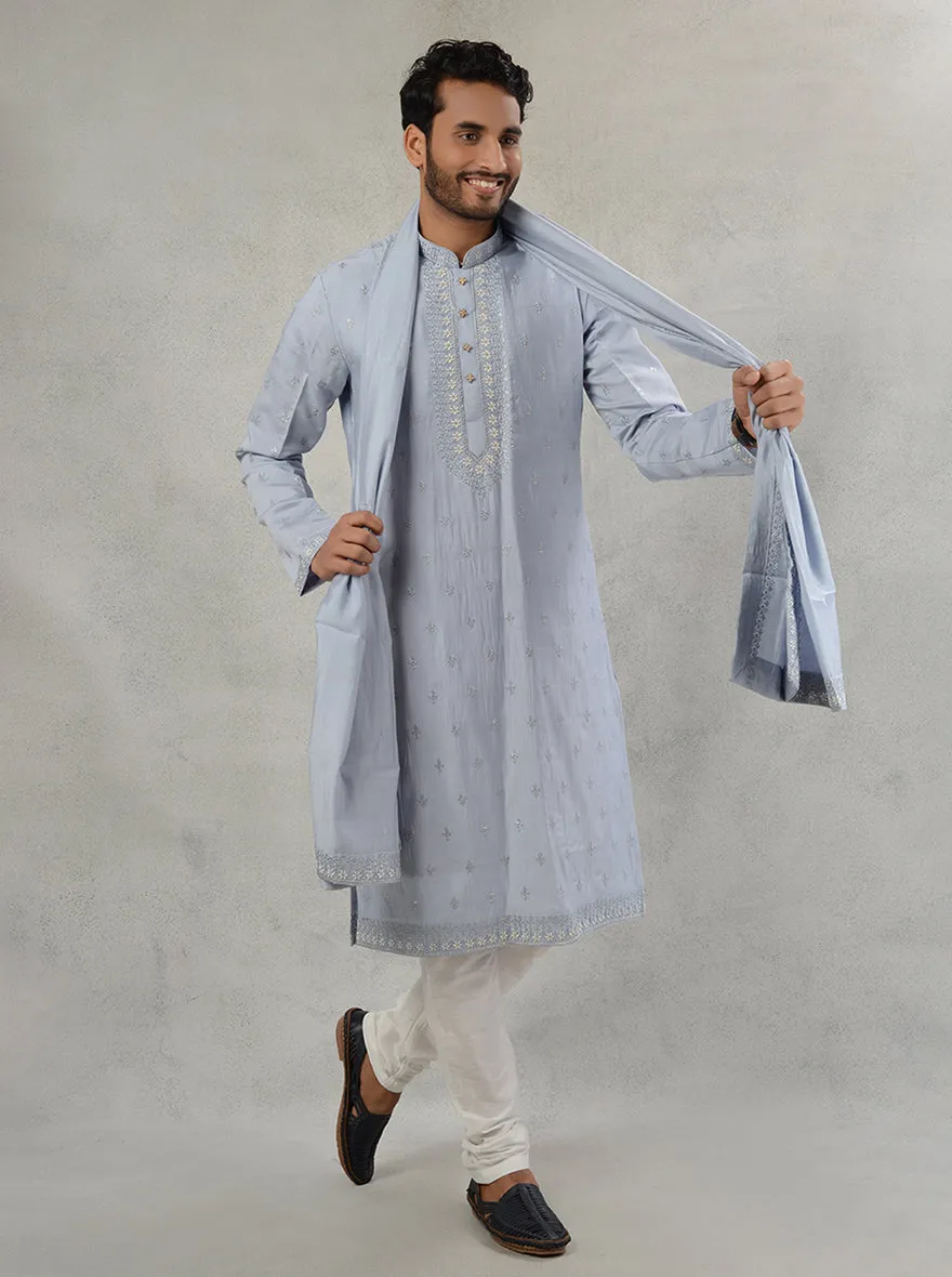 Greyish Blue Kurta Pajama | TULA