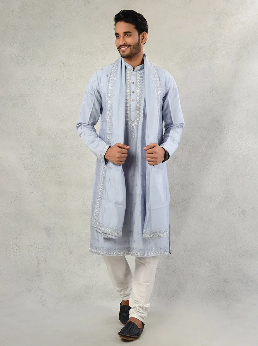 Greyish Blue Kurta Pajama | TULA