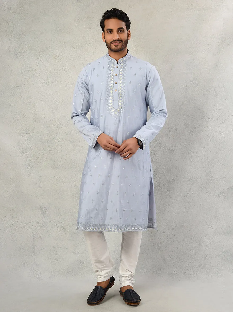 Greyish Blue Kurta Pajama | TULA