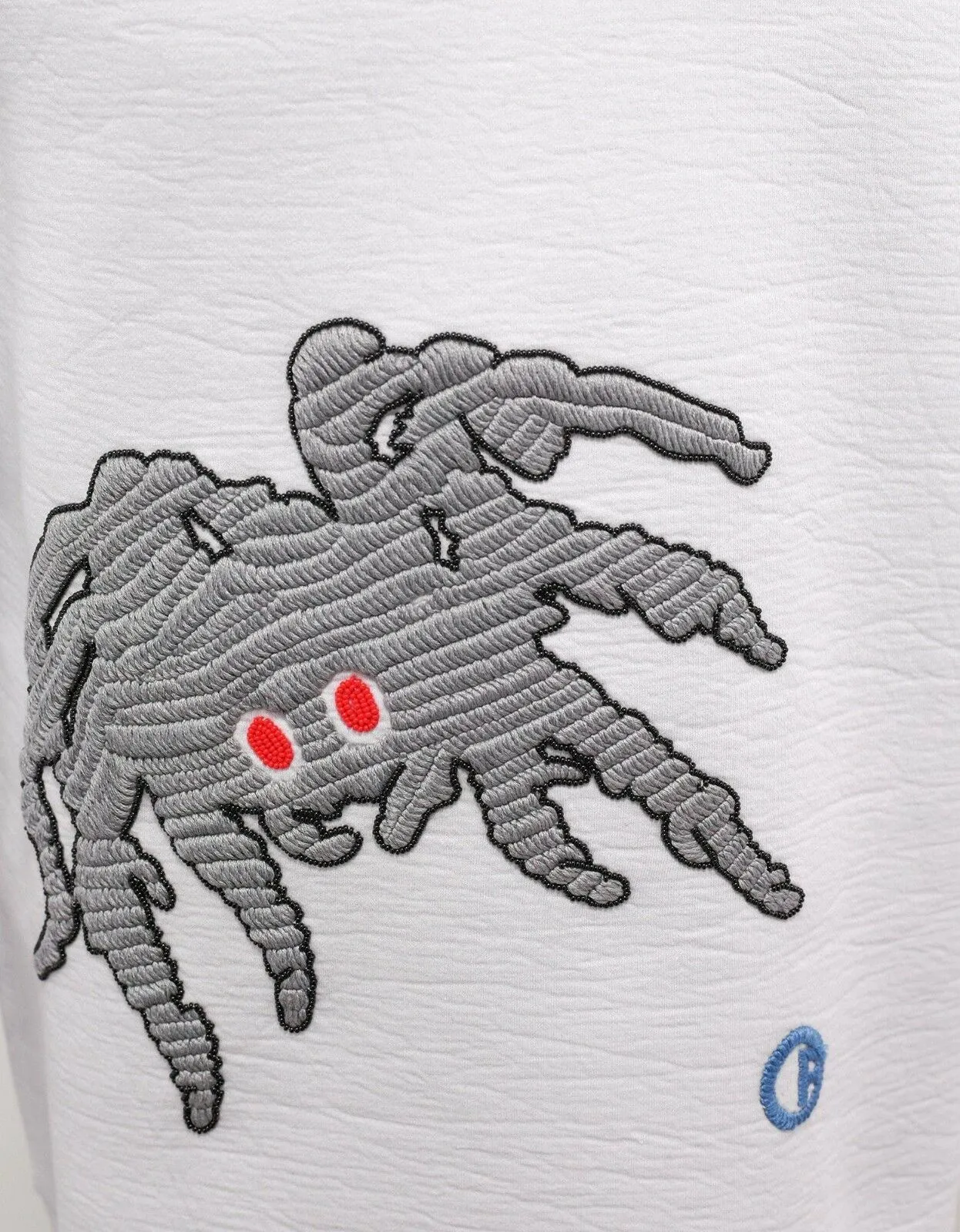 'Groovin Spider' Cotton Blend Ecru Sweatshirt