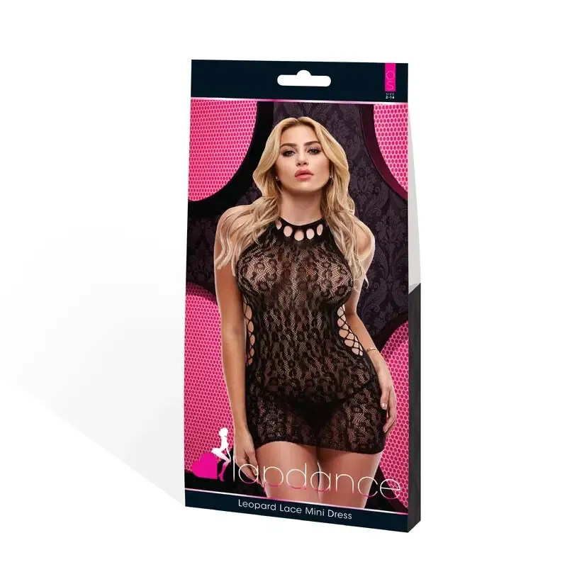 Lapdance Leopard Lace Mini Dress O/s