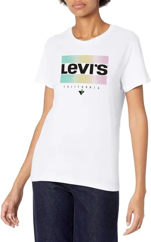 Levi's Women's Perfect Cali Sportswear Logo White T-Shirt,