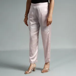 Light Purple - Plain Modal Silk Elasticated Pant