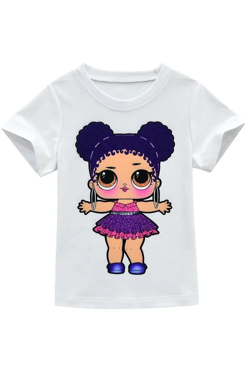 LOL print skirt little girls summer clothing sets