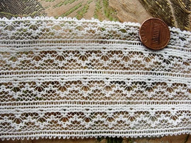 LOVELY Antique French Lace Cotton Trim Delicate Pattern Ideal For Dolls,Baby Bonnets,Christening Gowns,Bridal Dress,Wedding Heirloom Sewing