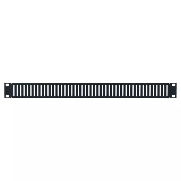 Lowell Mfg Equipment Rack Panel-Blank Steel Vent Slot Panel, With flange 1U-2U