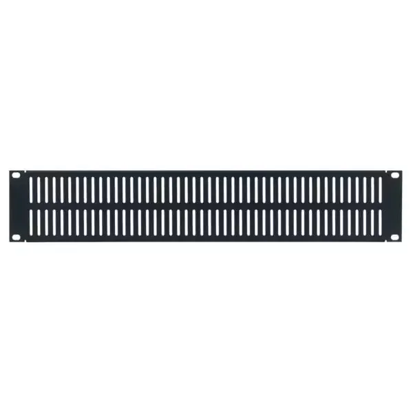 Lowell Mfg Equipment Rack Panel-Blank Steel Vent Slot Panel, With flange 1U-2U