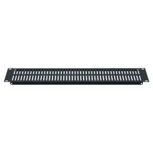 Lowell Mfg Equipment Rack Panel-Blank Steel Vent Slot Panel, With flange 1U-2U