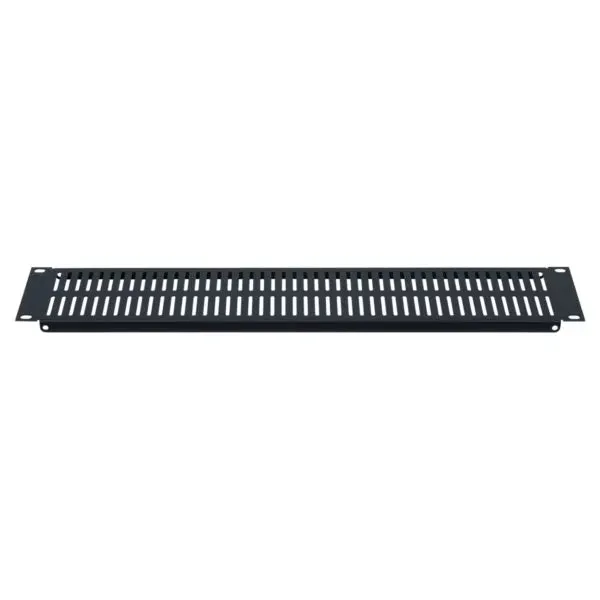 Lowell Mfg Equipment Rack Panel-Blank Steel Vent Slot Panel, With flange 1U-2U