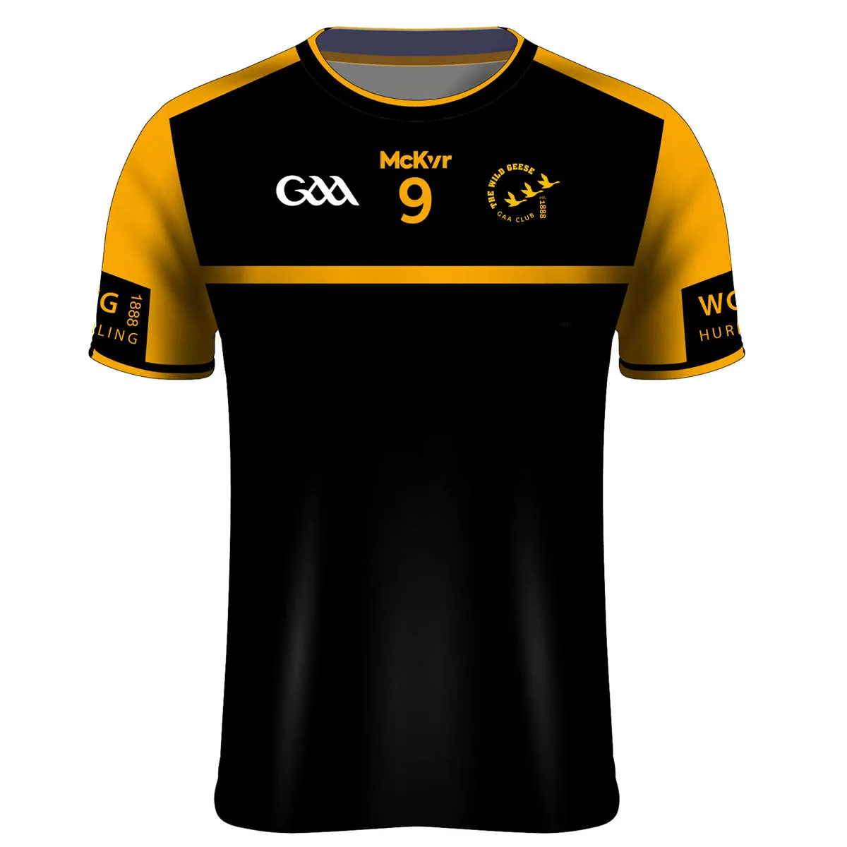 Mc Keever Wild Geese GAA Numbered Match Jersey - Womens - Black/Amber