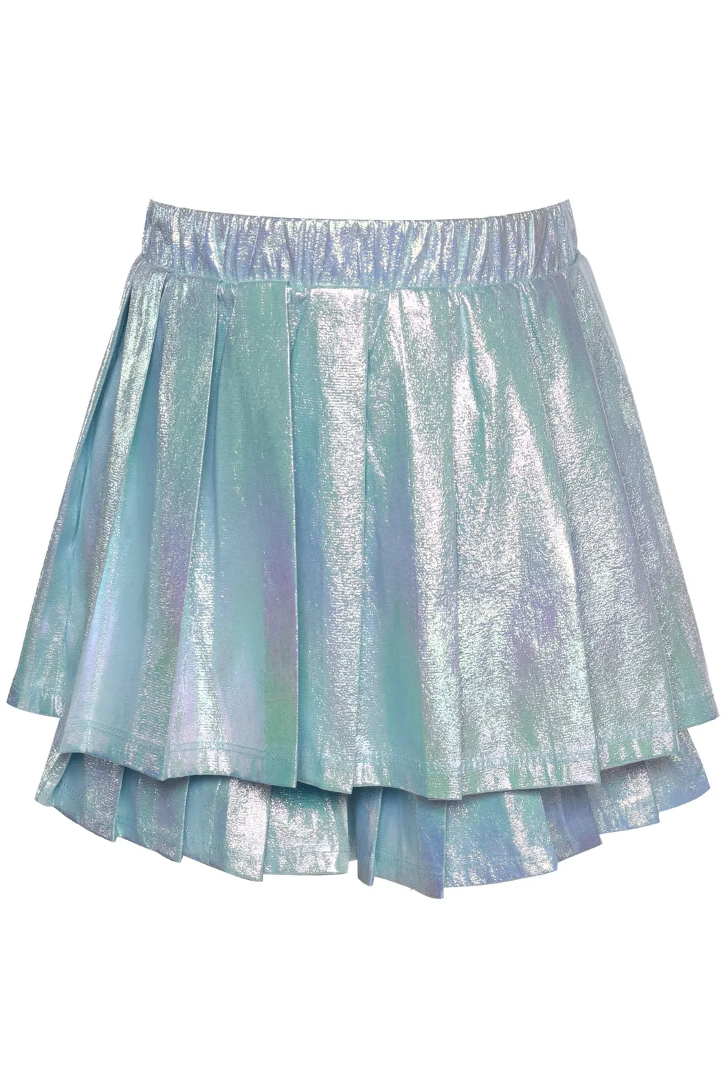 Metallic Pleated 2 Tier Skort