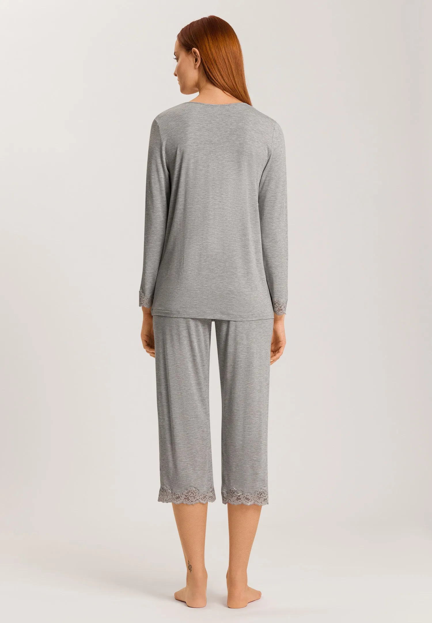 Natural Elegance Long Sleeve Pajama Set | Grey Melange 74833-958