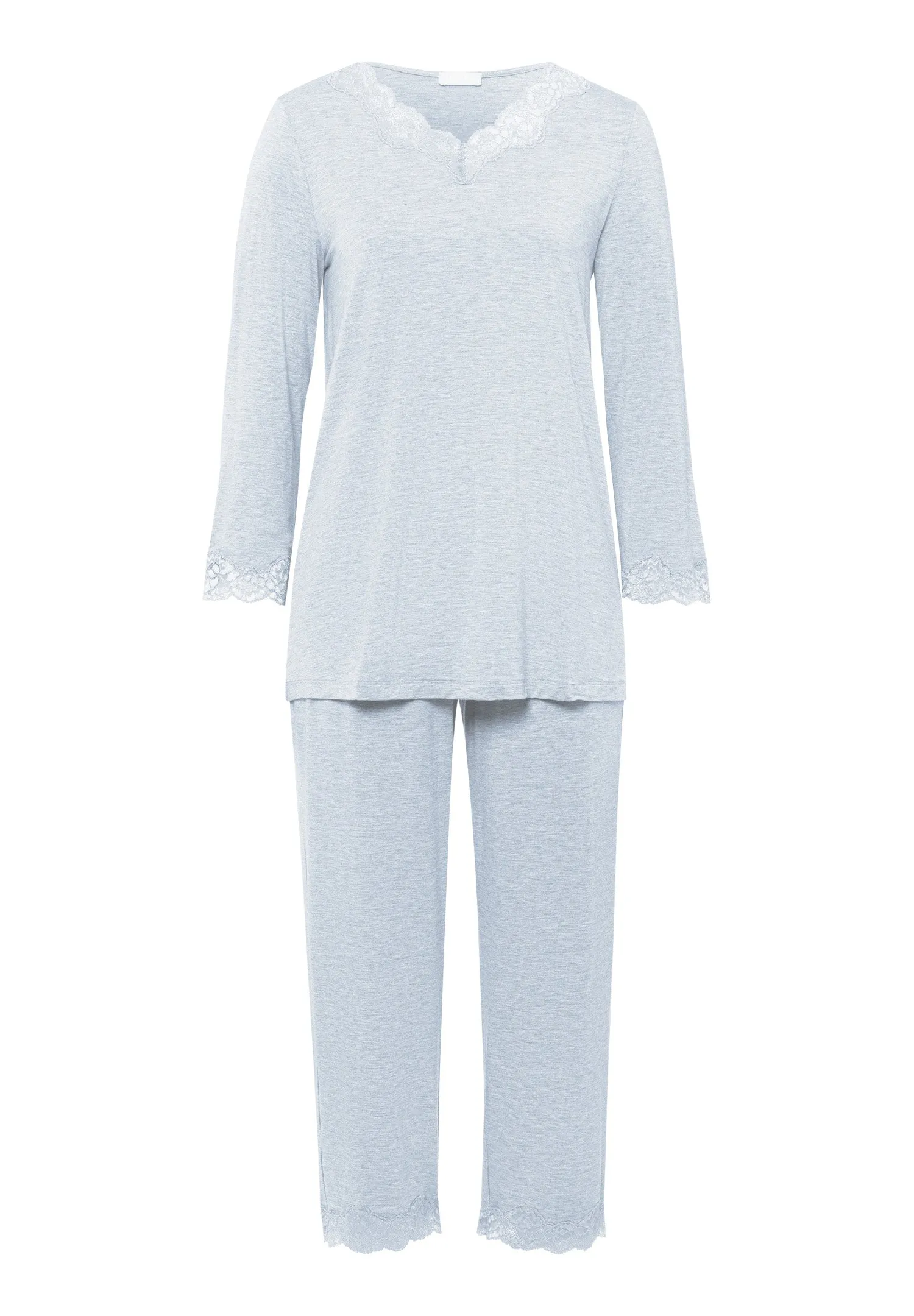 Natural Elegance Scalloped Lace Trim Pajama Set | Whispering Blue 74952-2503