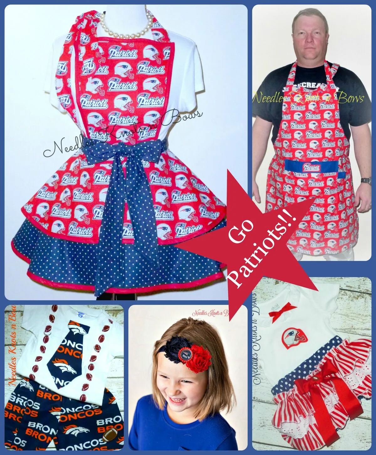 New England Patriots Apron, Mens / Womens Football Apron, Game Day