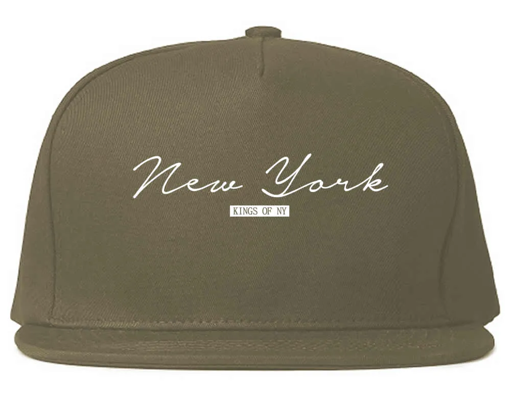 New York Script Typography Mens Snapback Hat