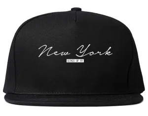 New York Script Typography Mens Snapback Hat