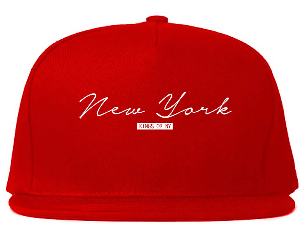 New York Script Typography Mens Snapback Hat