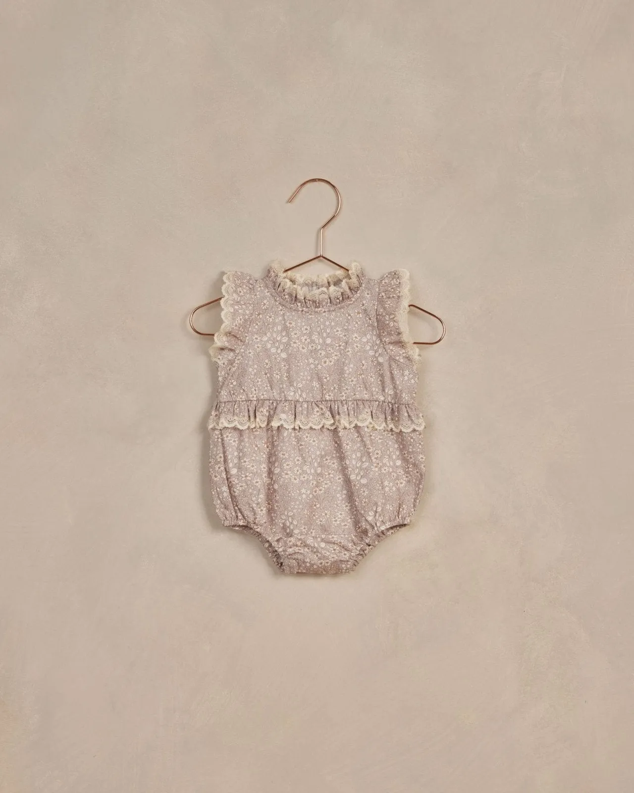 Noralee Alice Baby Romper In Lavender Bloom